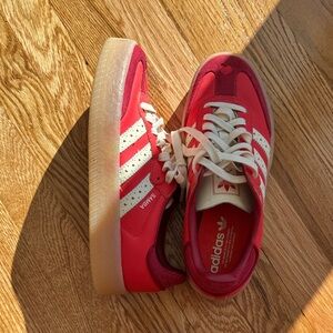 Adidas Womens Samba Red and White Sneakers